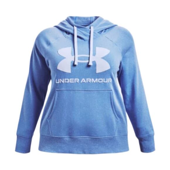 Under Armour Rival Fleece Logo Hoodie Speckled Blue Plus Size 1X - Picture 1 of 5